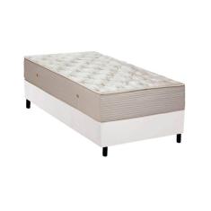Imagem de Cama Box Solteiro: Colchão Molas Ortobom Hotelaria Multilastic Orthotel Superluxo + Base CRC Courano White(88x188)