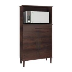 Imagem de Balcão Microondas Duplo Cozinha Mdp 15mm 2 Portas 1 Gaveta - Café - Fu