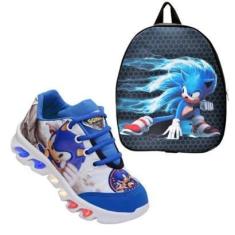 Imagem de Kit Tênis De Led Infantil Menino Masculino Sonic + Mochila-Masculino