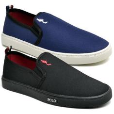 Imagem de Kit 2 Pares Tênis Slip On Masculino Lona Dia a Dia Casual - Polo Blu, 