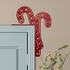 Imagem de Topo de porta de Natal 2024 decoração de casa de férias engraçado boneco de neve Papai Noel moldura de porta superior decoração de sinalização de canto, paredes de janelas artesanato DIY para enfeite