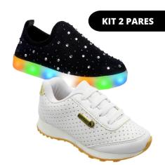 Imagem de Kit 2 Tênis Infantil Sapato Feminino Menina Escolar-Feminino