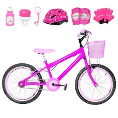 Imagem de Bicicleta Infantil Aro 20 Aero + Kit Proteção Pink e Rosa