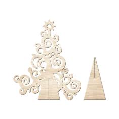 Imagem de Árvore De Natal Com Arabesco 33cmx40cm - Cria Arte Laser Madeira Clara