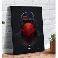 Imagem de Quadro decorativo Poster Macaco de Bandana Animais Swag