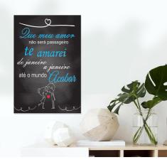 Imagem de Quadro Decorativo Com Frases De Amor 1 Peça 20X30