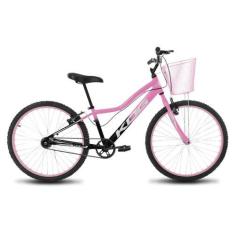 Imagem de Bicicleta Infantil Feminina Aro 24 Kog Alumínio Com Cestinha