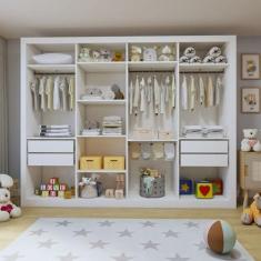 Imagem de Closet Infantil sem Portas 4 Gavetas Dani Branco