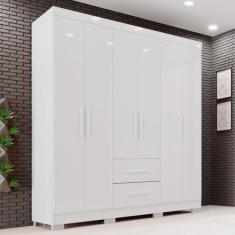 Imagem de Guarda-roupa Casal 6 Portas 2 Gavetas Estrela Premium Branco