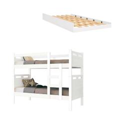 Imagem de Beliche Solteiro Jaspe Reforçada com Cama Auxiliar Branco