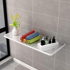 Imagem de Mesa plegable, hoja abatible montada en la pared, mesa de cocina y comedor, banco de computadora para estación de trabajo de acero inoxidable, para lavadero/bar en casa/cocina y co