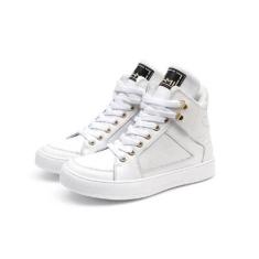 Imagem de Tenis Feminino Botinha Treino Academia Fitness Couro - Bawmi, Branco, 