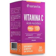 Imagem de Vitamina C 500mg - Ácido Ascórbico - (30 Caps) - Sanavita