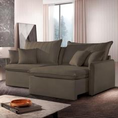 Imagem de Sofá Cama Retrátil e Reclinável 180cm Colibri Cabecasa Madeiramadeira Cinza Rústico