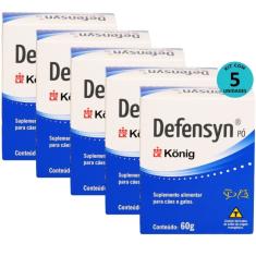 Imagem de Kit 5 Suplemento Alimentar Defensyn Pó König 60g p/ Cães e Gatos