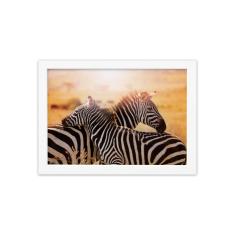 Imagem de Quadro para Sala Foto Safari Zebra Moldura  33x43cm