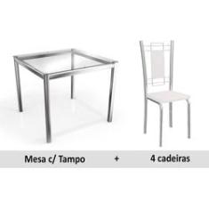 Imagem de Mesa Kappesberg Remo + 4 Cadeiras Florença Croma/