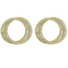 Imagem de Brinco Argola Folheado a Ouro 18k Com Zircônias