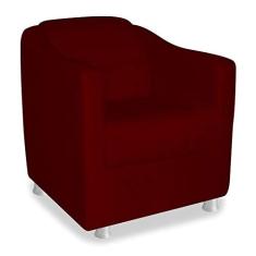 Imagem de Poltrona Cadeira Decorativa Tila Suede Bordô para Salão de Beleza Consultório Sala de Estar Recepção Quarto - AM Decor