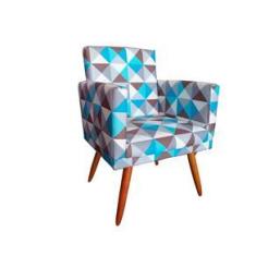 Imagem de Poltrona Nina Com Rodapé Estampa Triangulo 