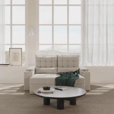 Imagem de Sofá Retrátil Reclinável com Porta Copos e Usb 3 Lugares 180cm Embaúba Extra CabeCasa