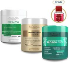 Imagem de Cronograma Capilar Prohall 3 Mascaras Biomask + Extreme Repair + Probo