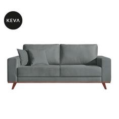 Imagem de Sofá 3 Lugares Lombok Veludo Cinza - Mobly