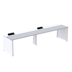 Imagem de Mesa de Plataforma Simples para 2 Pessoas Corporativa 140x792/2p Pscpp140/792/2p Cinza/Branco