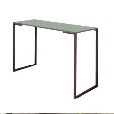 Imagem de Mesa De Escritório Computador 90cm Stan Industrial Ferro Marrom MDF Verde Oliva - Ahz Móveis