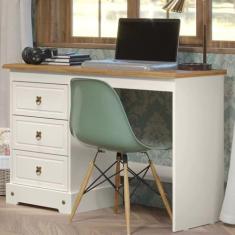 Imagem de Escrivaninha 3 Gavetas com Tampo em Madeira Maciça Smile - Móveis Serp