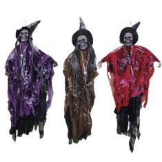 Imagem de Boneco Bruxa Esqueleto Halloween com Som e Luz - 60cm - Extra Festas