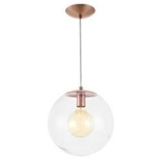Imagem de Pendente Redondo Esfera 20cm Vidro Cristal 1 Lâmpada Madelustre