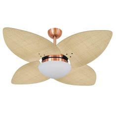 Imagem de Ventilador De Teto VD42 Dunamis Cobre 4Pás Rattan Natural 110V