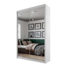 Imagem de Guarda-Roupa Solteiro com 2 Espelhos Lugano 2 pt 2 gv Branco