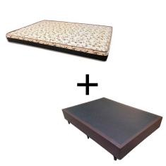 Imagem de Cama Box 128 Viúva Tecido Sintético Marrom Com Colchão Praia Bello Box - D28 Amarelo 57x128x188