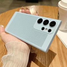 Imagem de Capa respirável de dissipação de calor de malha para Samsung Galaxy S23 S22 S21 Note 10 Plus 20 Ultra S20 FE A73 A53 A52 A54 Capa rígida para PC, azul claro, para Samsung A13 4G