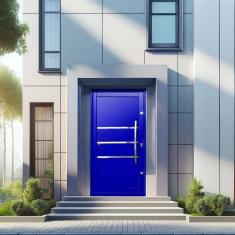 Imagem de Porta Pivotante Lambril Evolution com Puxador Lado Direito Elite 240x120 Azul