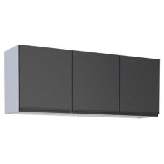 Imagem de Armário Suspenso de Cozinha 3 Portas Amaturá Preto Branco