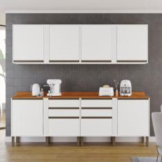 Imagem de Cozinha Compacta 4 Peças 8 Portas 4 Gavetas Pérola - Sallêto Móveis