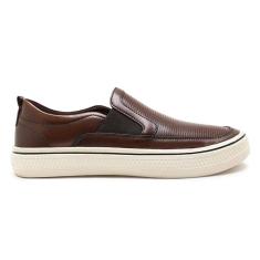 Imagem de Tênis De Couro Democrata Masculino Slip On Denim Fender Elástico 290201