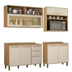 Imagem de Cozinha Compacta 2 Aéreos e 2 Balcões Salvador Cinamomo/off White