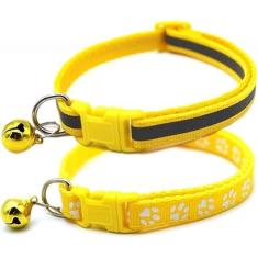 Imagem de Coleira para cães XS com sino, pacote com 2 coleiras básicas e refletivas para gatos com sinos XXS Xs Pequenos cães de estimação, meninos, gatinhos pequenos, meninas, animal, pescoço 17-12 polegadas