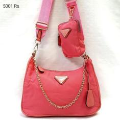 Imagem de Bolsa Feminina Nylon Transversal com Necessaire Porta Celular Inspiraç