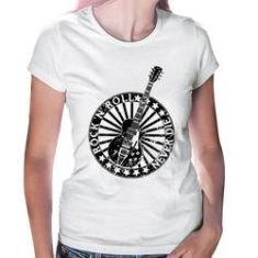 Imagem de Baby Look Rock N Roll Never Die Guitarra - Foca Na Moda