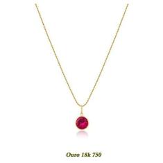 Imagem de Cordão Corrente Veneziana Ouro18k 750 40cm Ponto De Luz 6mm  Rubi