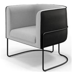 Imagem de Poltrona Decorativa Fixa Base Aço  Betina D02 Linho  C-315 Corano  - Lyam Decor