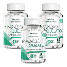 Imagem de 3x Magnésio Quelato Puro Suplemento 60 Cápsulas- Natunéctar