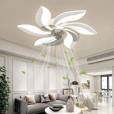 Imagem de Lustre LED Ventilador de quarto regulável Luz de teto Moderno Criativo 5 Luzes Design Luz suspensa Mudo Velocidade do vento ajustável com Ventilador de controle remoto Pe
