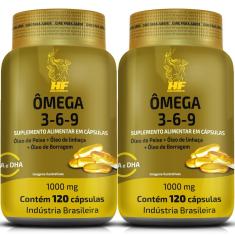 Imagem de Omega 3 6 9 peixe borragem E linhaça hf suplements 2x120CAPS