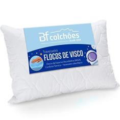 Imagem de Travesseiro Flocos De Espuma Viscoelástica Antialérgico Macio NASA 50x70x14cm BF Colchões